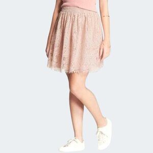 Xhilaration Womens Pink Lace Mini Skirt Nylon/Cotton Blend Size Medium